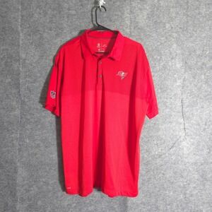 Nike Dri Fit Polo Shirt Mens XL Red Tampa Bay Buccaneers NFL Team Logo Football
